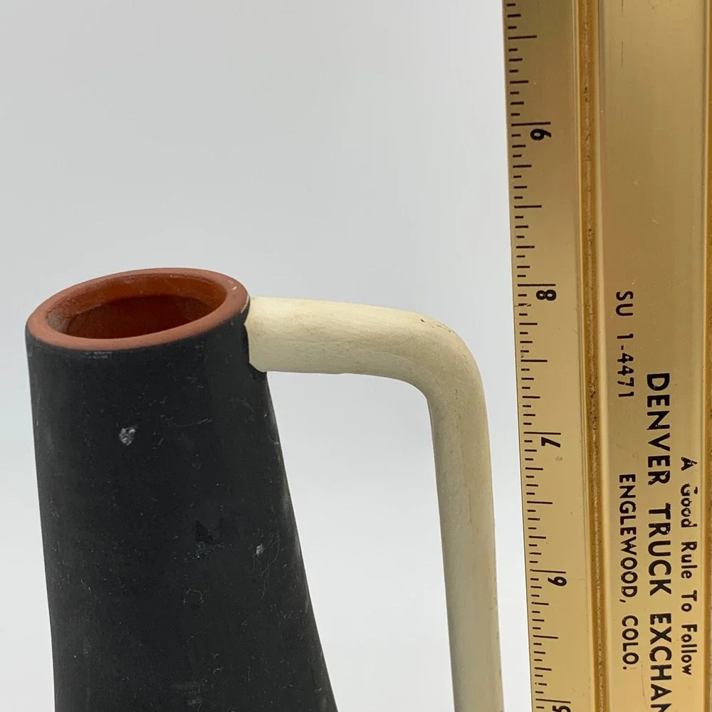 Ziczamla Matte Terracotta Vase‎ Handcrafted Chalkboard Finish MCM Style Rusty